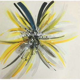 현대 손 색칠한 꽃 그림은 케케묵은 추상 미술 캔버스 그림을 형성합니다
